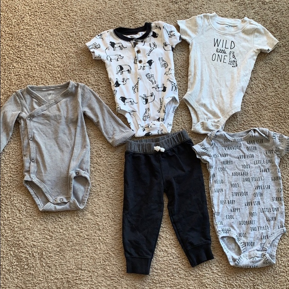 Carters baby boy one piece lot